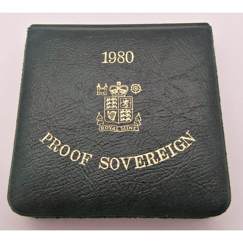 408 - 1980 proof sovereign, cased