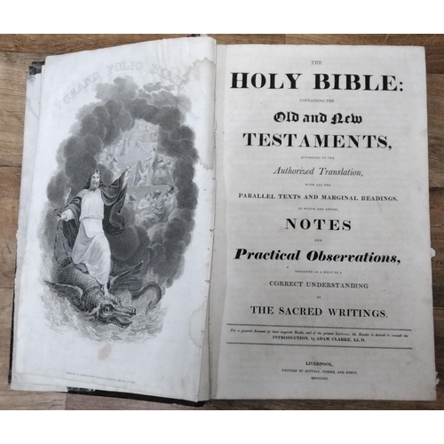 887 - A large leather bound Holy Bible, printed by Nuttall, Fisher and Dickson, Liverpool, 1813 (1)