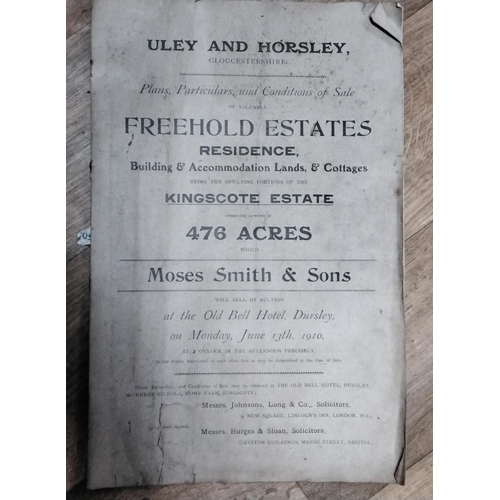 893 - An early 20th century sale catalogue entitled Uley and Horsley Gloucestershire, Plans, Particulars a... 