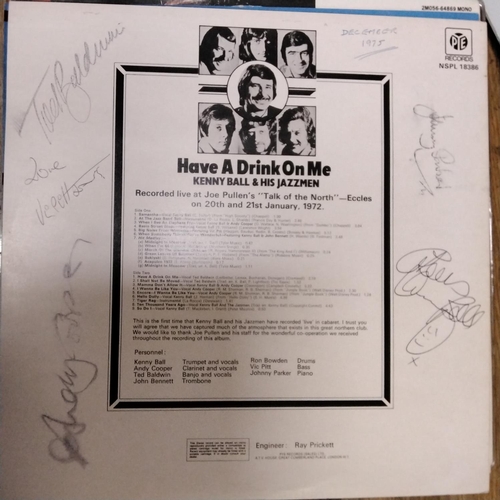 897 - Vinyl - A collection of Jazz and other records to include a signed copy of Have A Drink On Me, Ken B... 