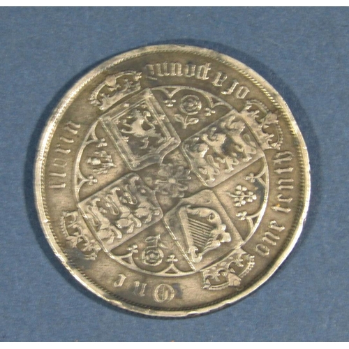 420 - Victorian 1885 gothic florin - small trefoils