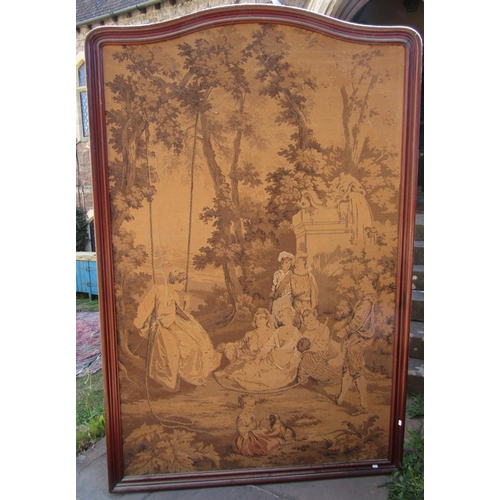 1685 - A substantial Belgian machine tapestry panel showing an 18th century parkland view, set within a wel... 