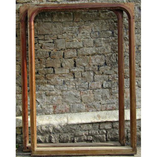 1097 - A pair of antique mahogany frames with moulded arched slips, 95cm high x 137cm wide