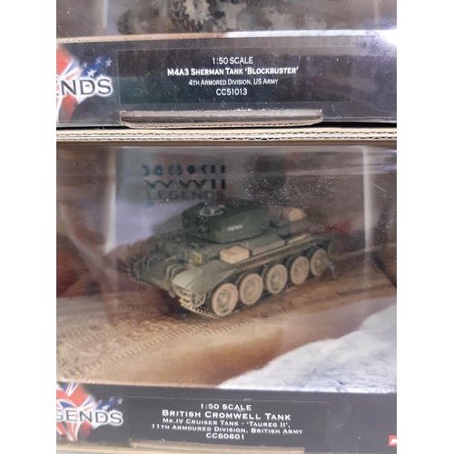 567 - 16 boxed models of military vehicles by Corgi including 12 from the WWII Collection, 3 tanks/ half-t... 