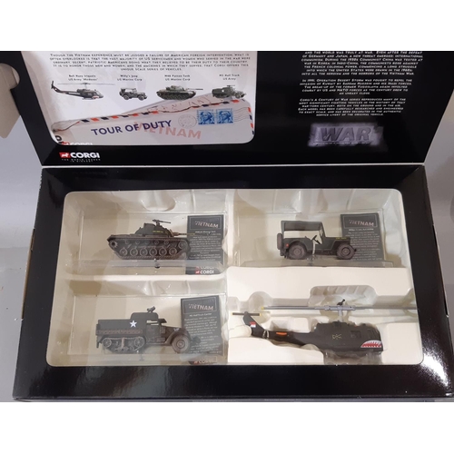 568 - 15 boxed models of military vehicles by Corgi including large box sets 'Tour of Duty Vietnam' and 'P... 