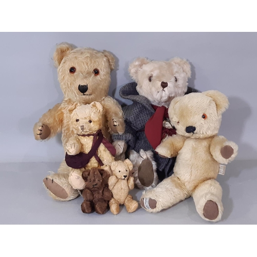 549 - Mixed group of Teddy Bears including a vintage bear by Merrythought, height 32cm, a vintage bear wit... 