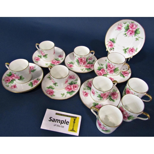 19 - A Royal Worcester part tea service with individual hand painted floral sprays, signed by H Everett, ... 