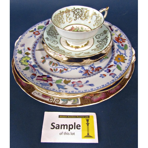 19 - A Royal Worcester part tea service with individual hand painted floral sprays, signed by H Everett, ... 