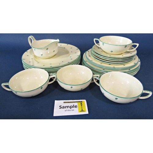 39 - A Susie Cooper part dinner service comprising six dinner plates, various graduated side plates, thre... 