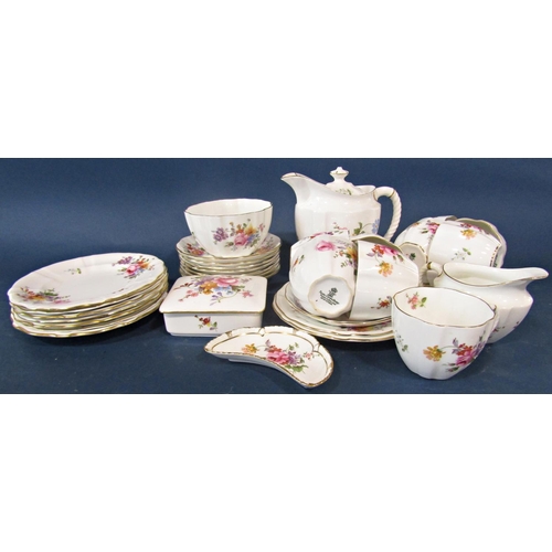 47 - A collection of Royal Crown Derby Posies pattern tea wares comprising nine cups, ten saucers, sugar ... 