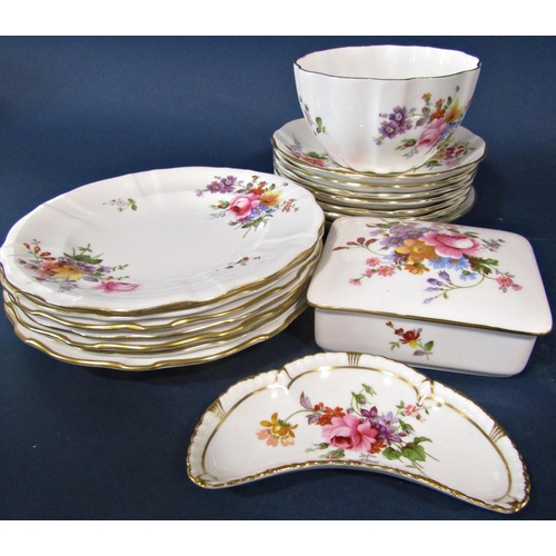 47 - A collection of Royal Crown Derby Posies pattern tea wares comprising nine cups, ten saucers, sugar ... 