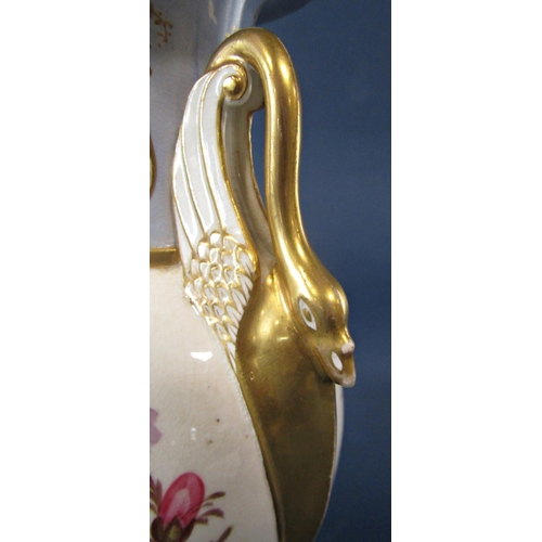 50 - 19th century oviform vase with drawn trumpet neck raised on a slender foot and square cut base, with... 