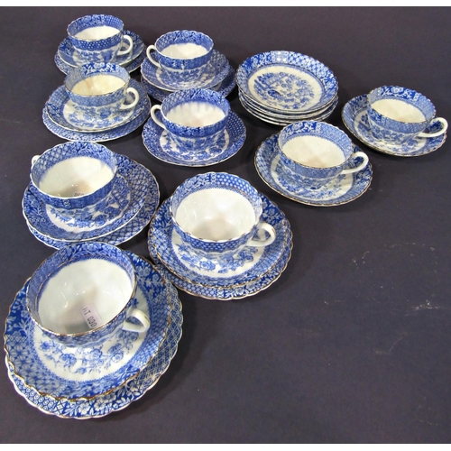 90 - A collection of Allertons Tokio pattern tea wares comprising nine cups, thirteen saucers and seven s... 