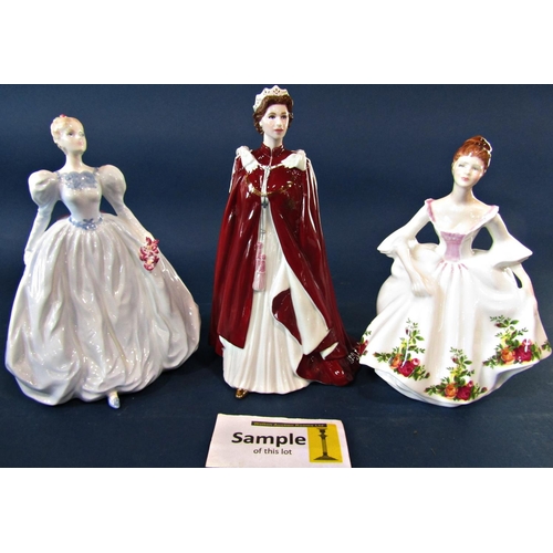 56 - Nine ceramic figures to include Royal Doulton examples - The Skater HN3439, Ashley HN3420, Annette H... 