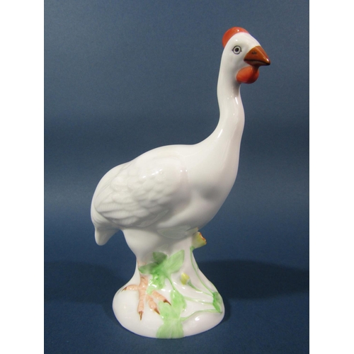 66 - A Herend white glazed juvenile turkey, 15cm max