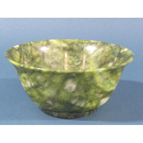 72 - A Spinach Jade type bowl, 12cm diameter