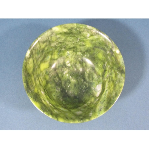 72 - A Spinach Jade type bowl, 12cm diameter