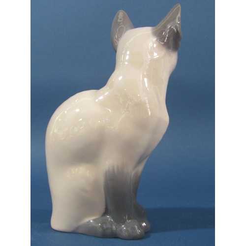 83 - A Royal Copenhagen Siamese cat, with printed marks to base, 2851/3281, Cox, 20cm tall approx