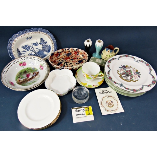 106 - Booths Real Old Willow china wares comprising three dinner plates, five soup or dessert dishes, an o... 