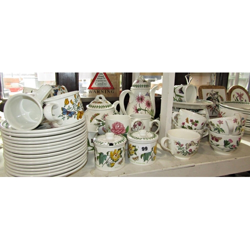 99 - A collection of Portmeirion China tea and coffee wares comprising teapot, coffee pot, lidded sugar b... 