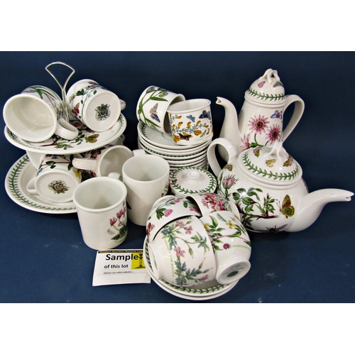 99 - A collection of Portmeirion China tea and coffee wares comprising teapot, coffee pot, lidded sugar b... 