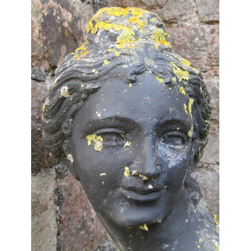 1054 - A large painted and weathered garden statue  