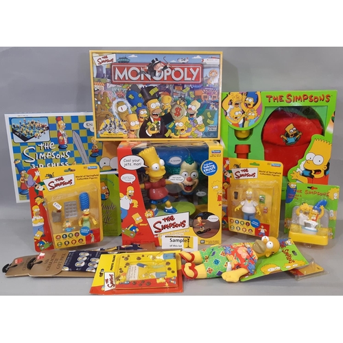 564 - A large collection of Simpsons themed games, toys and merchandise including Monopoly ©2003 and 3D Ch... 