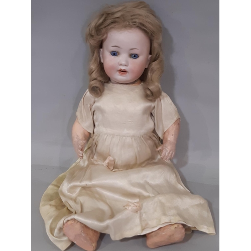 548 - Early 20th century bisque head character doll by the Mengersgereuth Porzellanfabrik company, with 5 ... 