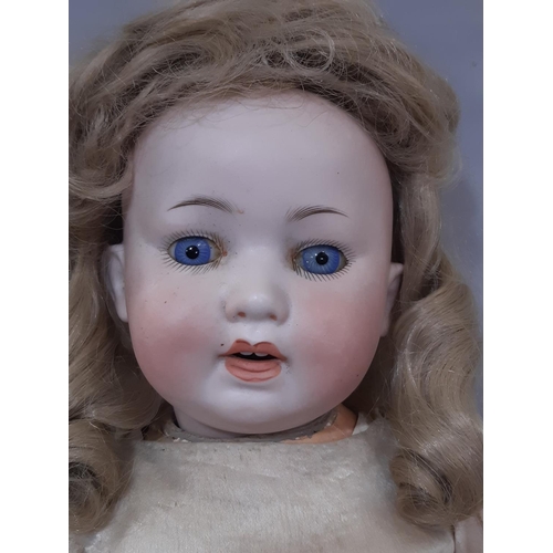 548 - Early 20th century bisque head character doll by the Mengersgereuth Porzellanfabrik company, with 5 ... 