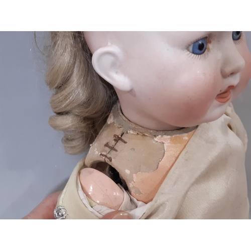 548 - Early 20th century bisque head character doll by the Mengersgereuth Porzellanfabrik company, with 5 ... 