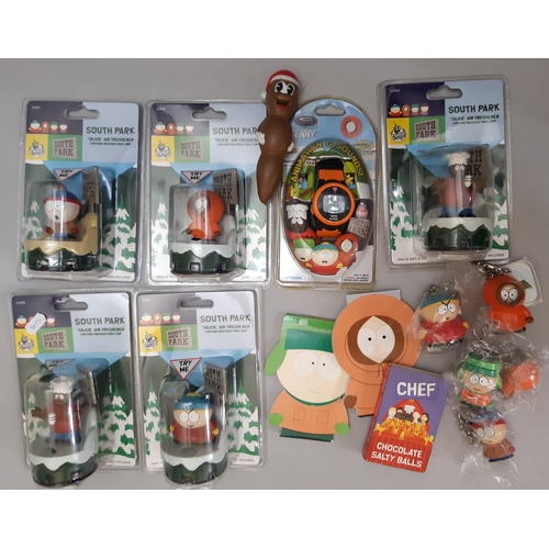 541 - Collection of South Park toys and merchandise including a double sided jigsaw in sealed cellophane, ... 