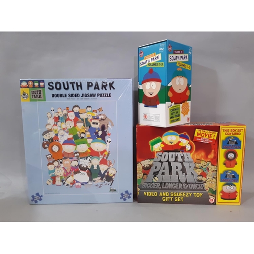 541 - Collection of South Park toys and merchandise including a double sided jigsaw in sealed cellophane, ... 