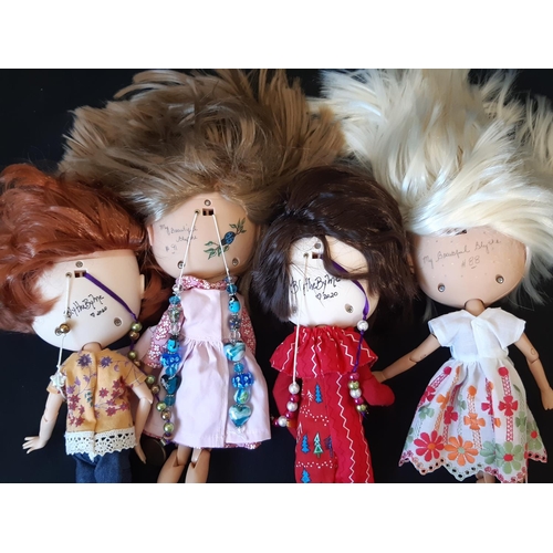 579 - Four customised dolls in the style of Blythe 'Neo' dolls; 3 have colour changing eyes operated by pu... 