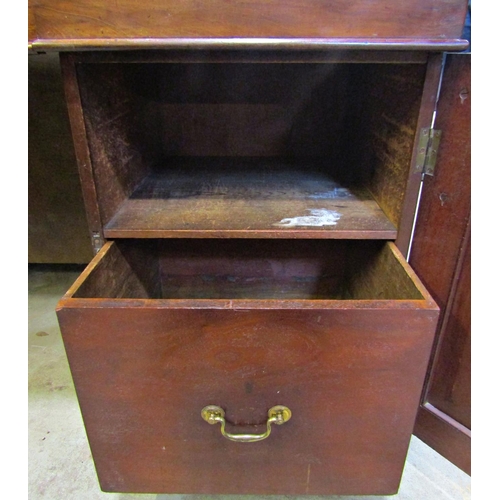 1226 - A Victorian mahogany twin pedestal sideboard fitted with three frieze drawers over cupboards enclose... 