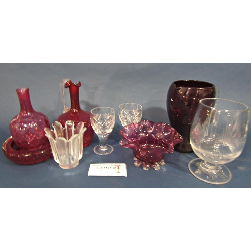 124 - A large quantity of glass items, ranging from glass animals, Cinderella’s slipper, drinking glasses,... 