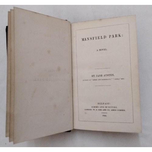 1700 - Mansfield Park by Jane Austen, published Simms & Mc'Intyre Belfast, 1846, together with Exercises to... 