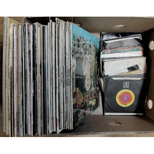 1779 - VINYL - A mixed collection of 45rpm and LP records to include the Beatles Sgt Pepper, Rubber Soul, P... 