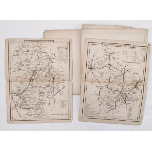 1652 - Collins' Railway & Pedestrian Atlas Of England containing 43 maps, (maps numbered 1,2,20 are missing... 