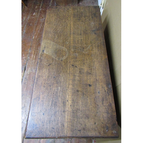 1567 - A Georgian oak mule chest with rising lid, the front elevation with three panels over a single friez... 