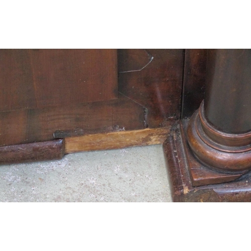 1304 - Late Regency period mahogany secretaire bookcase enclosed by a pair of oval panelled doors, secretai... 