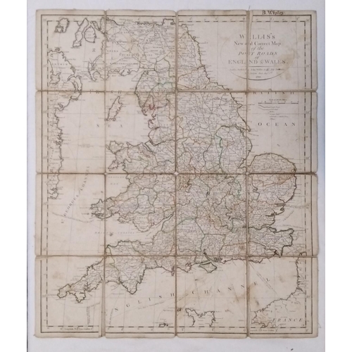 1657 - Wallis's New & Correct Map Of The Post Roads of England & Wales, published by John Wallis, London 17... 