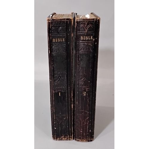 1699 - The Holy Bible containing the Old and New Testaments, (two volumes) printed by Sir D Blair and M Bru... 