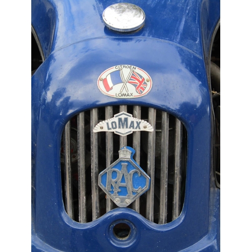 1000 - A Lomax 224 - two seat sports car in blue, 602cc petrol Citroen engine, Registration OKV 431W, first... 