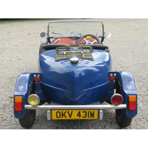 1000 - A Lomax 224 - two seat sports car in blue, 602cc petrol Citroen engine, Registration OKV 431W, first... 