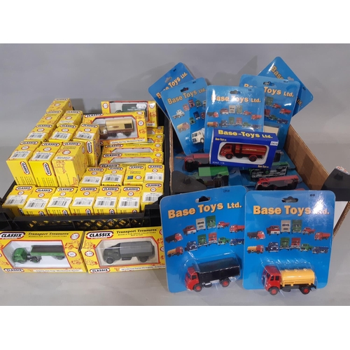 555 - 2 trays of boxed model vehicles including approx 28 Classix vehicles and approx 24 Base Toys vehicle... 