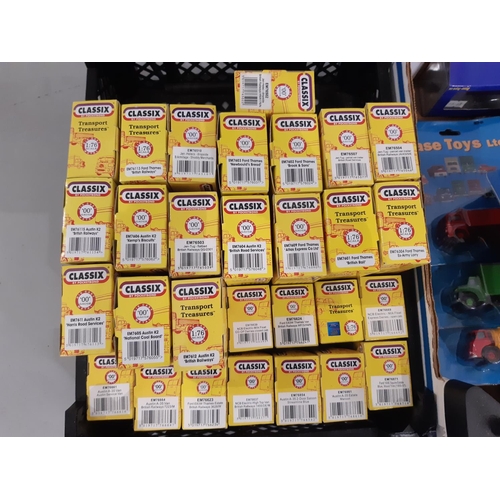 555 - 2 trays of boxed model vehicles including approx 28 Classix vehicles and approx 24 Base Toys vehicle... 