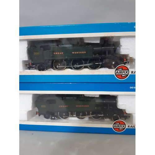 561 - Airfix 00 gauge railway models including two 2-6-2 Prairie Tank engines, two class B brake coaches a... 