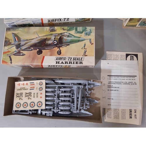 568A - 9 vintage model aircraft kits by Airfix, all 1:72 scale, some have taped up boxes, others appear un-... 