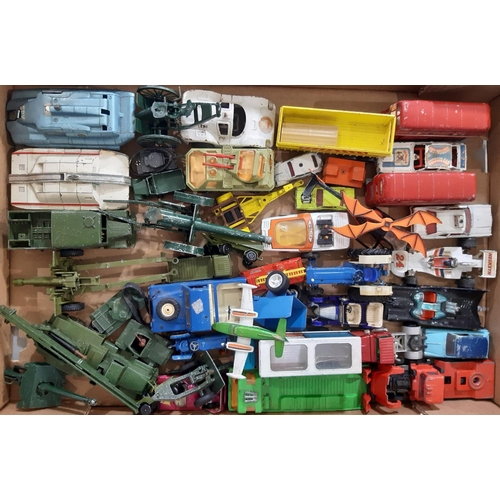 599 - A collection of unboxed playworn model vehicles including Dinky Spectrum Pursuit Vehicle 014 and Max... 