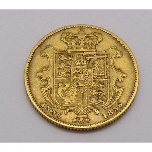 253 - Shield back sovereign dated 1836